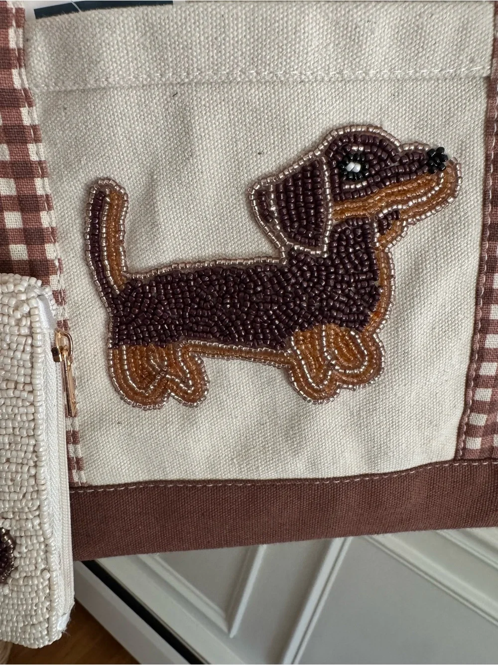 Made in India Dachshund Beaded Tote - Picture 7 of 8